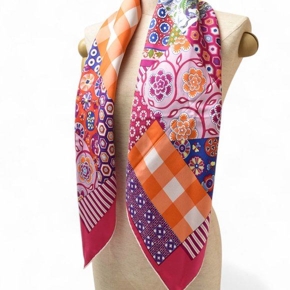 HERMES Orange Silk Scarf - Picture 3 of 8